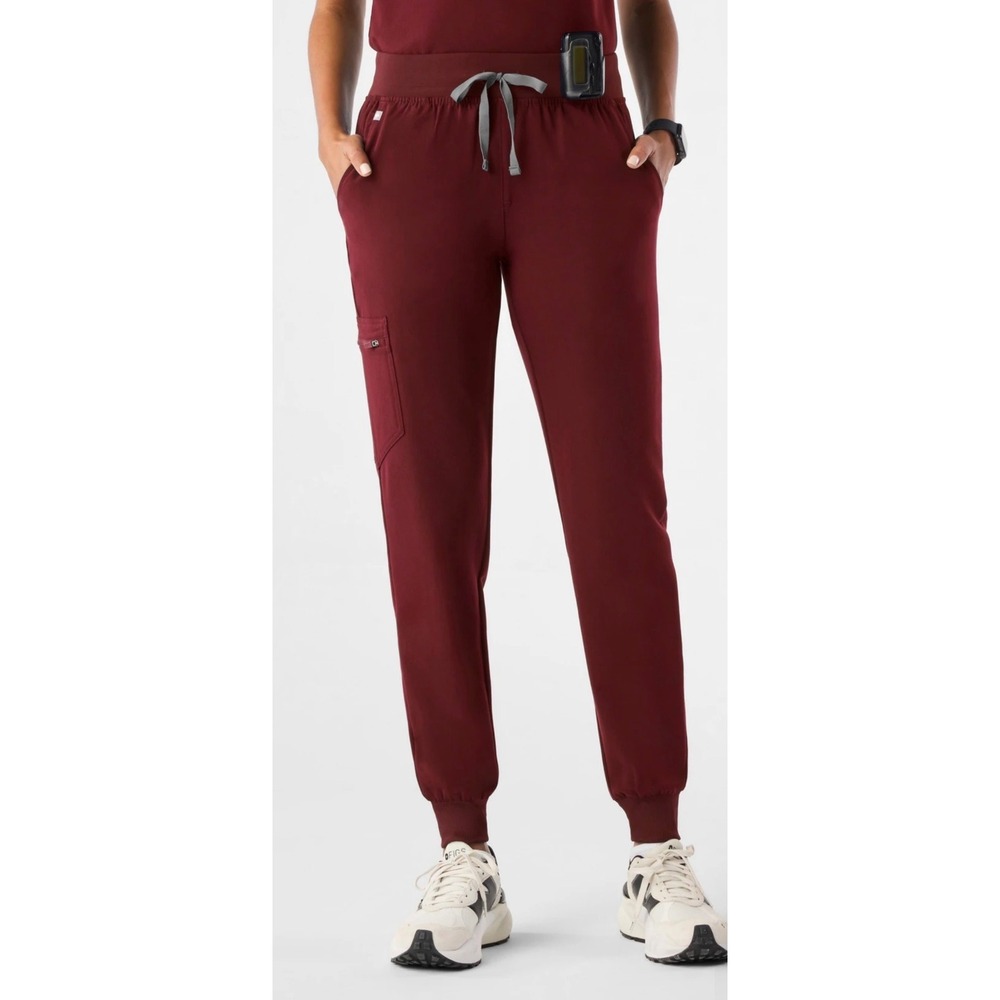 FIGS Zamora Jogger Scrub Pants Womens Small Burgundy Maroon Nursing Hospital Vet